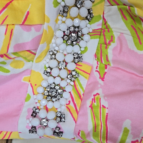 Lilly Pulitzer Crystal Skipping On Sunshine  Strapless Dress Size 2 - Picture 4 of 11